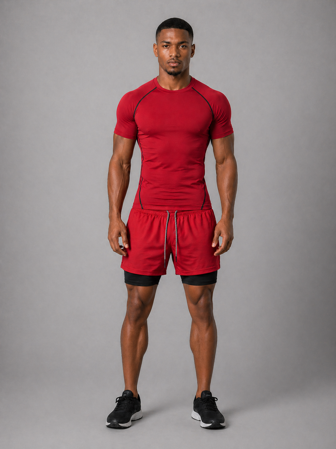 Fitness Compression Gym Set Sportswear Shortsleeve (Shirt und Short)