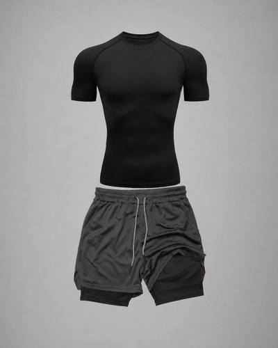 Fitness Compression Gym Set Sportswear Shortsleeve (Shirt und Short)