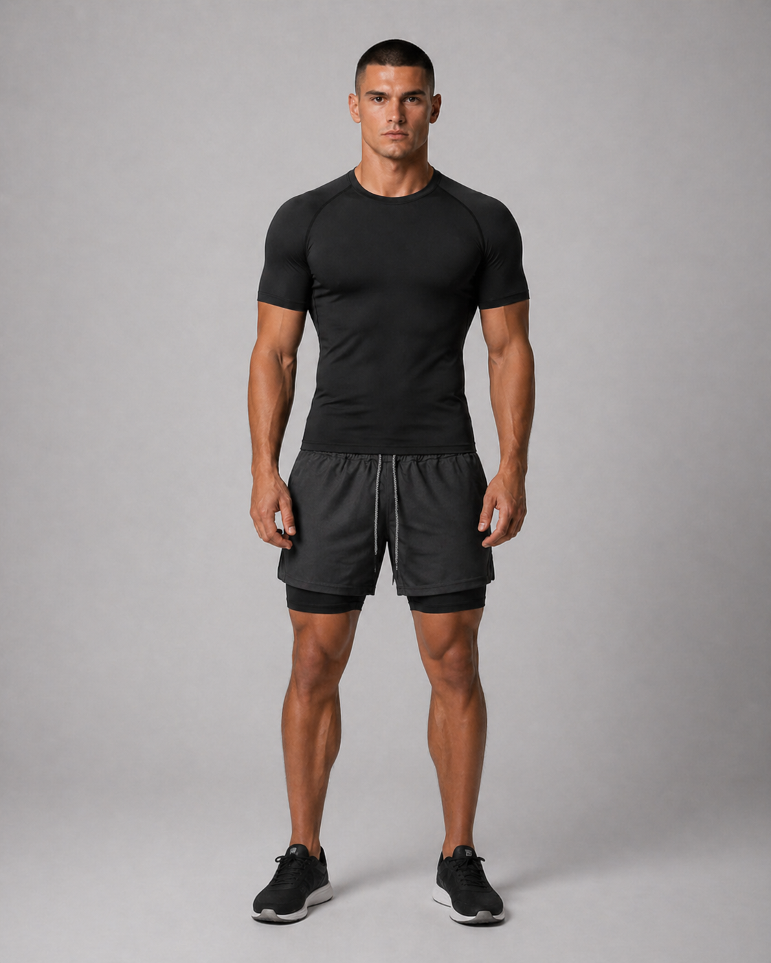 Fitness Compression Gym Set Sportswear Shortsleeve (Shirt und Short)