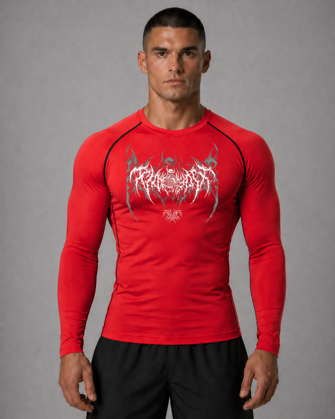 Reign of Skulls Winter Arc Print Langarm Rot