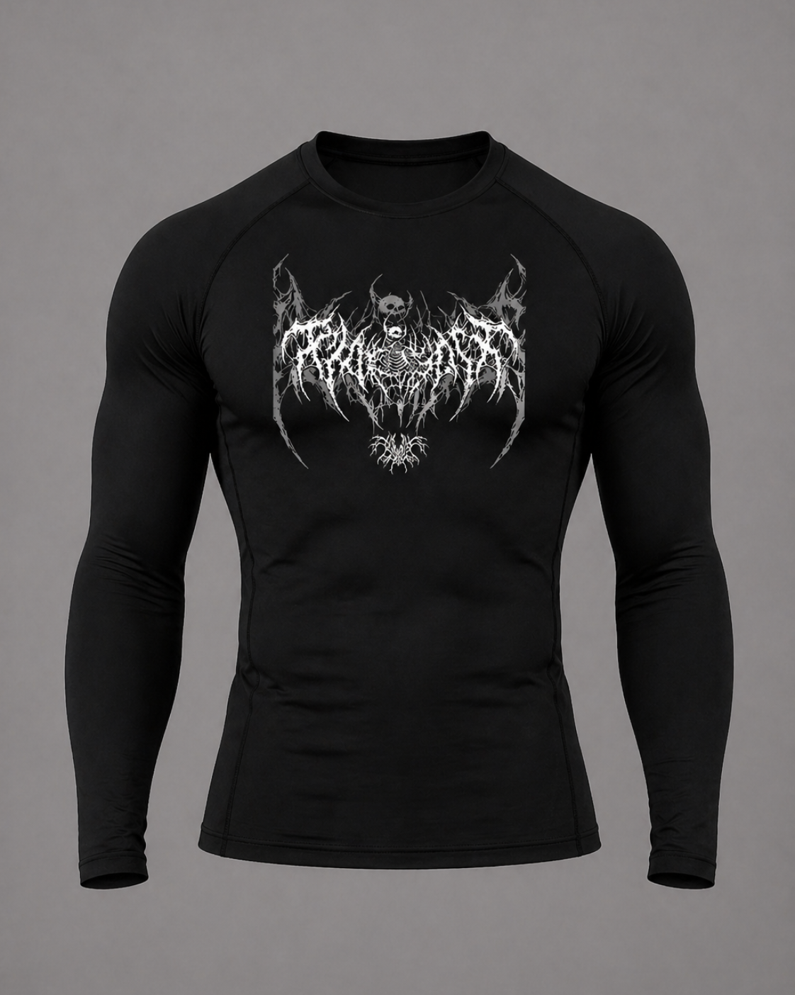 Reign of Skulls Winter Arc Print Langarm Schwarz