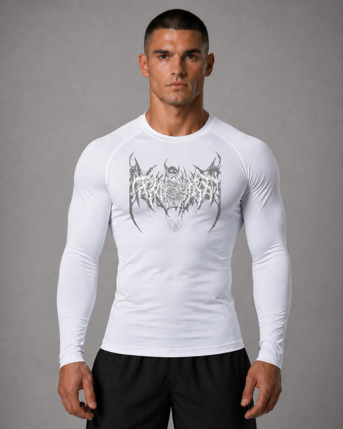 Reign of Skulls Winter Arc Print Langarm Weiß