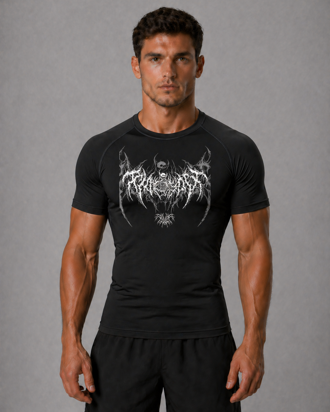 Fitness Compression Gym Shirt "Reign of Skulls" Winter Arc Print