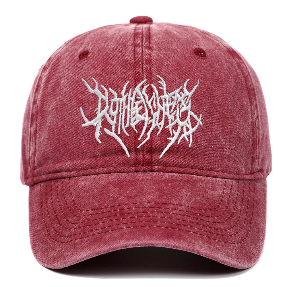 Washed Baseball Cap "Reign of Blood" Winter Arc Stitching Cotton