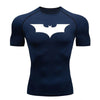 gymshirtteetshirtshortsleevekurzaermelkurzearmekurzaermeligschwarzblacknavyblaubatspidermanspiderprintprintedbedrucktdruckherrenspidermansuperherosupermanbatman