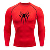 Fitness Kompression Compression Shirt Gym Gzm Long longsleeve Sleeve Tshirt fitnessshirt spider spiderman body shape shaper red rot