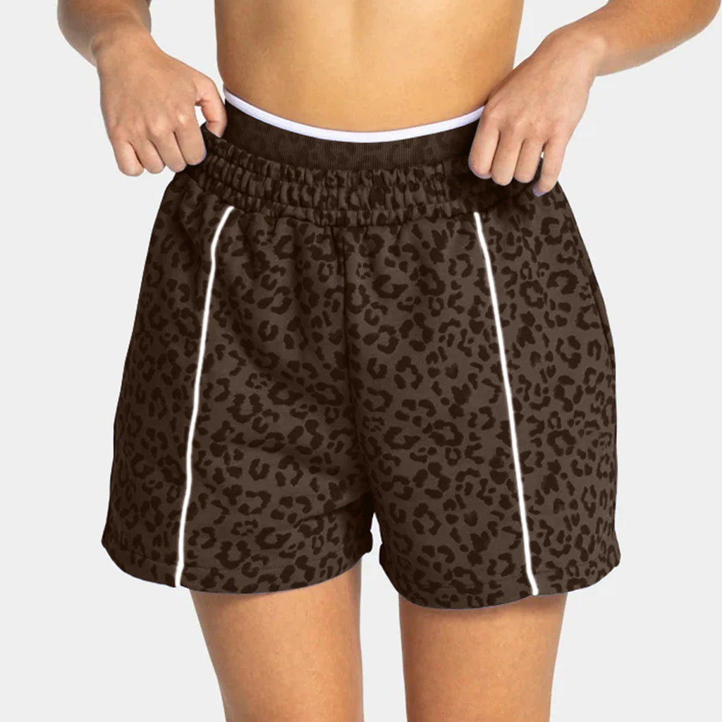 Three-Point Shorts Leopardenmuster Rückansicht