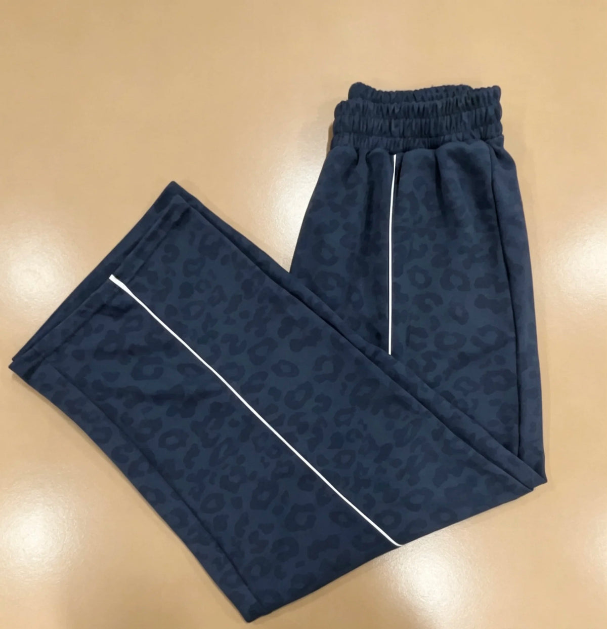 Yoga Pants Wide Leg Leopardenmuster Navy
