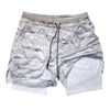 Fitness Gym Short Mit Taschen Kurze Hose innenshort innenhose camo grauweiss