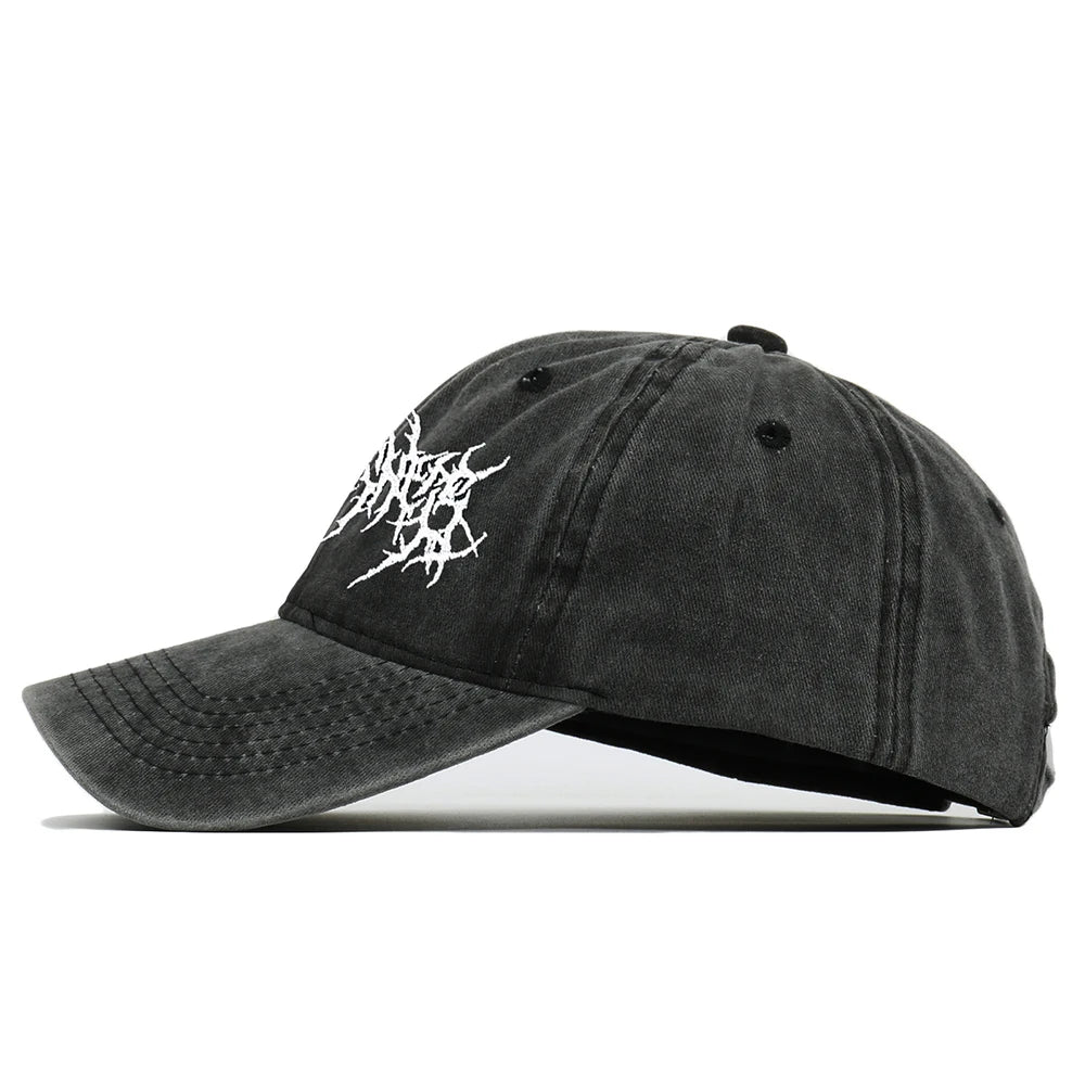 Washed Baseball Cap "Reign of Blood" Winter Arc Stitching Cotton