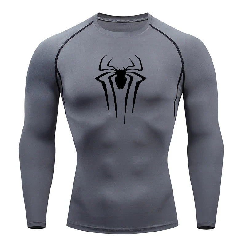 Spider Winter Arc Print Langarm Grau