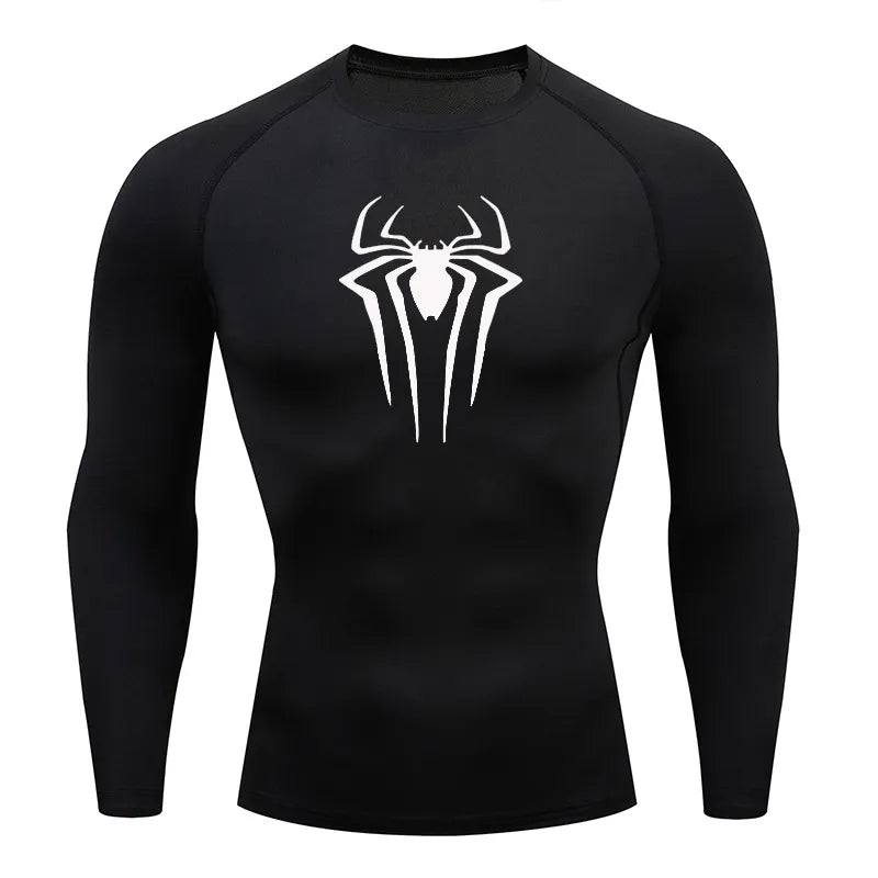 Spider Winter Arc Print Langarm Schwarz