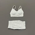 Ensemble de sport femme Leo Seamless – Brassière de sport et short scrunch motif léopard