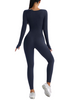 Shaping Jumpsuit jumpshape formfit shape suit bodyshapesuit jump jumper bodyshaper yogasuit yoga sport style black long sleeve finger longsleeve grau back angleside