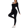 Shaping Jumpsuit jumpshape formfit shape suit bodyshapesuit jump jumper bodyshaper yogasuit yoga sport style black long sleeve finger longsleeve schwarz front side