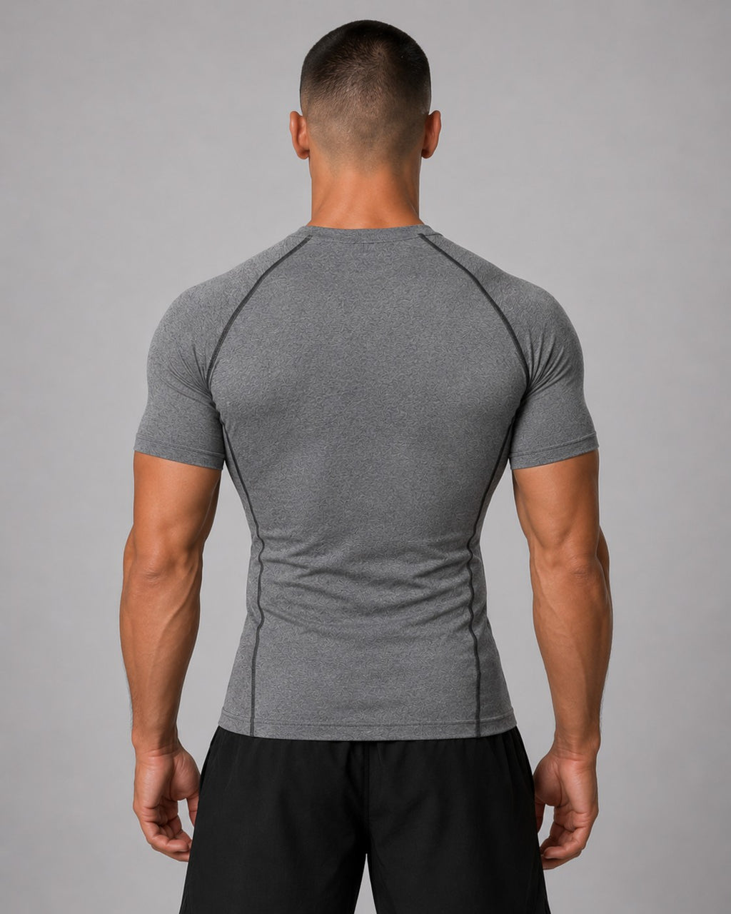 Quick Dry Kompressionsshirt Herren grau Rückenansicht