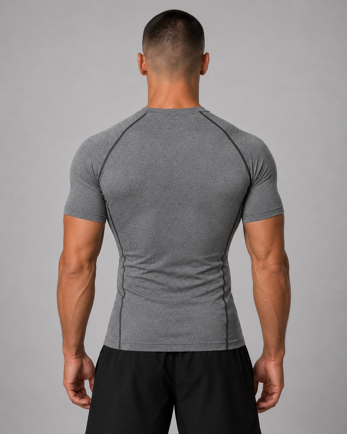 Quick Dry Kompressionsshirt Herren grau Rückenansicht