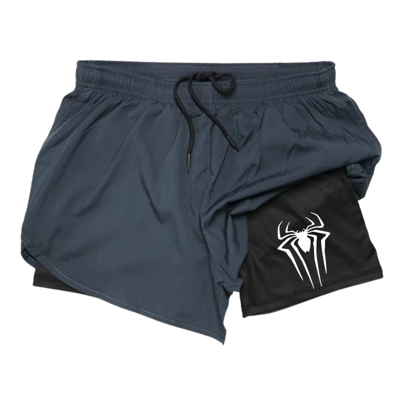 Fitness Gym Short "Spider" Print Kurze Hose
