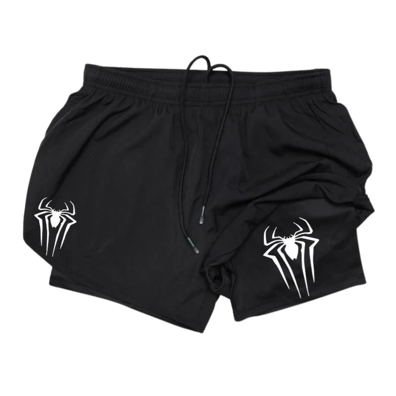 Fitness Gym Short "Spider" Print Kurze Hose